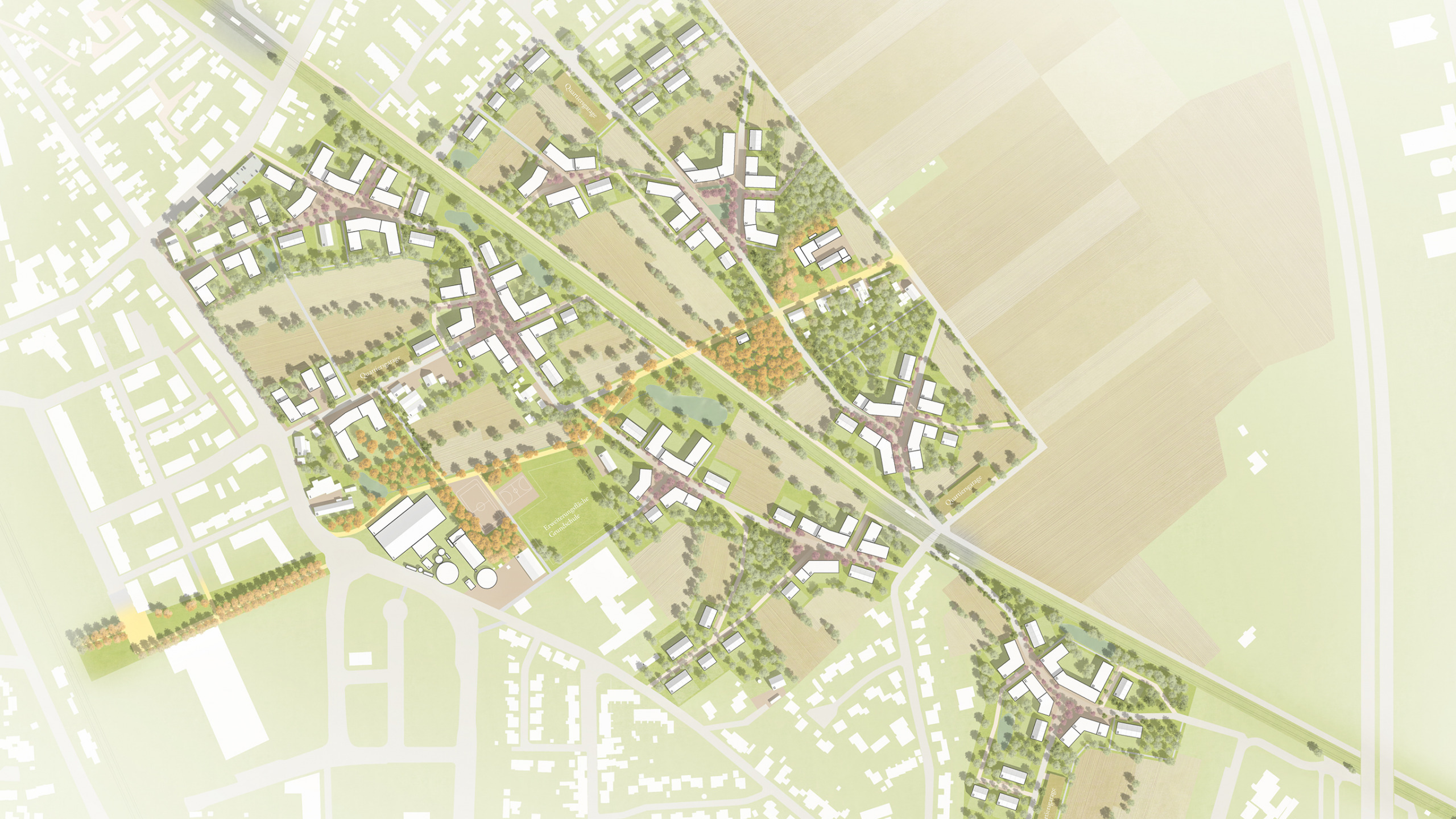Städtebau Meerbusch Hoflandschaft Lageplan