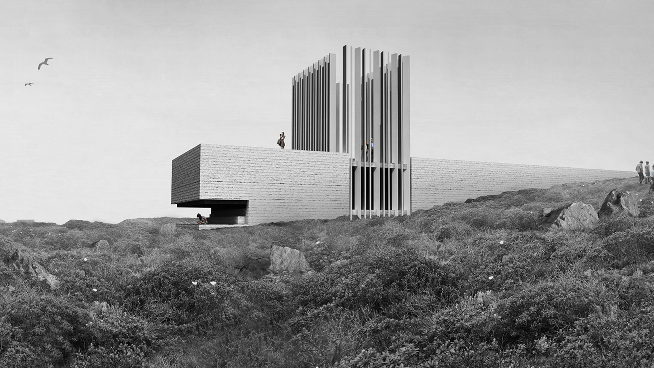 Neubau Portugal Kulturzentrum Perspektive Außen