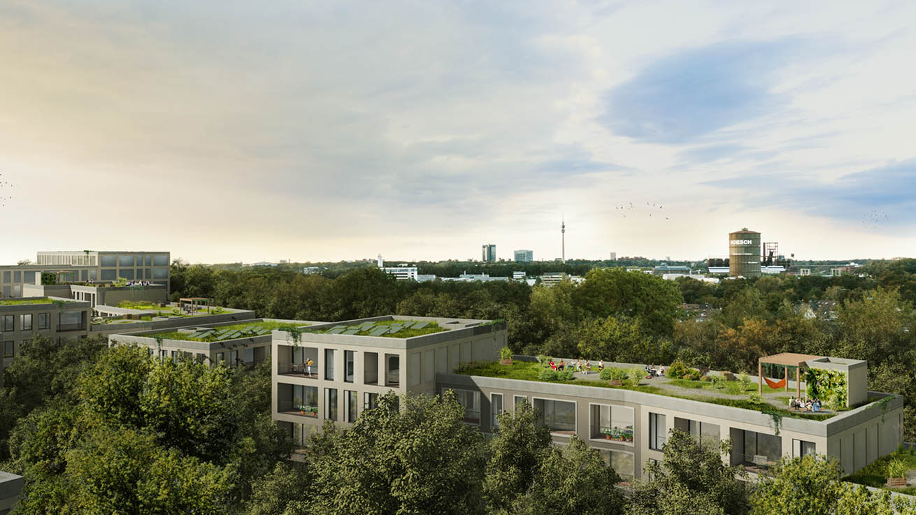 Städtebau Dortmund Zeche Crone Dachgärten